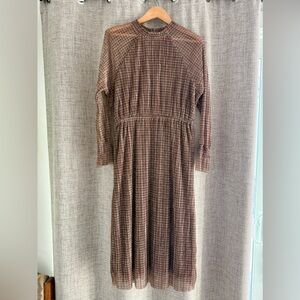 Vero Moda High Neck Long Sleeve Midi Dress